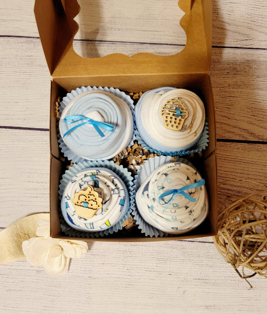 Qute Baby Boy Bodysuit Cupcake gift box