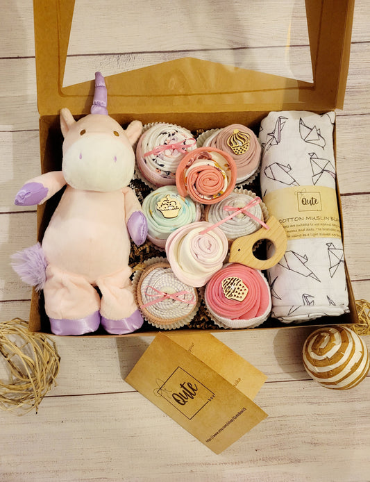 Large Qute Toy and cupcake baby gift box