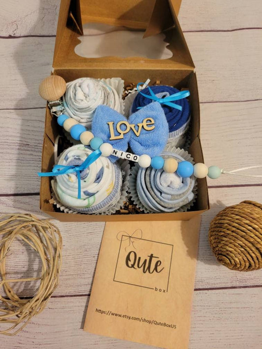 Qute Baby Boy Cupcake gift box